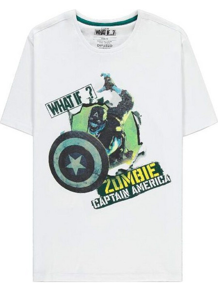 Difuzed(R) Marvel What If. Zombie Captain America Logo T-Shirt (M)