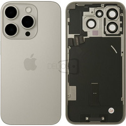 Γνήσιο Πίσω Γυαλί με NFC Flex/Flash & Camera lens για iPhone 16 Pro - Natural Titanium