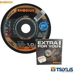 Σετ Δίσκοι Κοπής INOX 50τμχ RHODIUS 125x1.0mm XT38 & ΔΩΡΟ ΠΑΞΙΜΑΔΙ ΤΑΧΥΣΥΣΦΙΞΗΣ Μ14