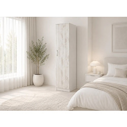 Genomax Μονόφυλλη Ντουλάπα Ρούχων Λευκή 39x50x185cm 1219921973