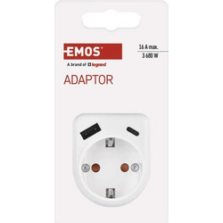 Emos Αντάπτορας Πρίζα Schuko 1 Θέση, 1 USB Type A + 1 USB Type C (3.680W, 16A) - P0075