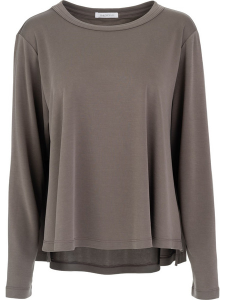 Philosophy taupe cupro pique top