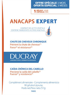 Ducray Anacaps Expert Συμπλήρωμα Διατροφής κατά της Τριχόπτωσης 90 Κάψουλες