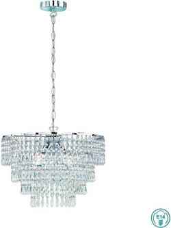 Trio Lighting Orient Πολυέλαιος 3xE14 O42cm με Κρύσταλλα Διάφανος R13473006