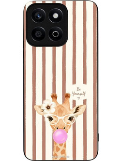 Sonique Stripe Stories Series Θήκη (Honor X7c) Καφέ - Καμηλοπάρδαλη με Τσιχλόφουσκα