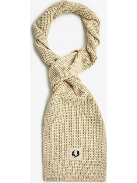 Fred Perry Κασκόλ Waffle Knit Ribbed Scarf C6138-TO4 Εκρού