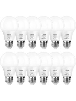 LEPRO 100089-WW-EU-12 Λάμπα LED E27 A60, 8,5 W, 806 lm, 2700 K, Ζεστό Λευκό, Συσκευασία 12 Τεμαχίων