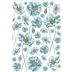 Stamperia Ριζόχαρτο Decoupage A4 (21X29,7cm) Blue Flowers