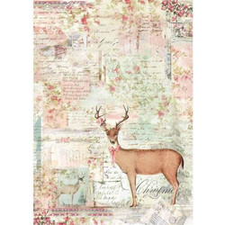 Stamperia Ριζόχαρτο Decoupage A4 (21x29,7cm) Pink Christmas Reindeer
