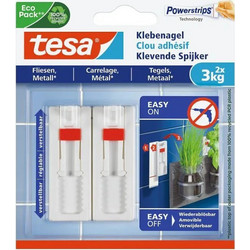 Tesa 77764-00000-01 Κρεμαστράκια με Καρφί Μεταλλικά Λευκά 2τμχ