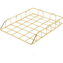 Δίσκος εγγράφων ροζ-χρυσό μεταλλικός Υ6x24,5x30 εκ