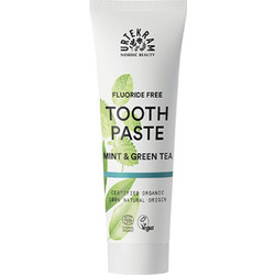 Urtekram No Fluoride Mint & Green Tea Οδοντόκρεμα κατά της Πλάκας Χωρίς Φθόριο 75ml