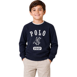 US Grand Polo - US Grand Polo Μπλούζα Φούτερ Μπλε με Δίχρωμη Λαιμόκοψη (FB1759BL)