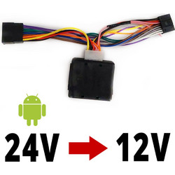 24V σε 12V μετατροπέας ρεύματος φορτηγού και αυτοκινήτου (μετασχηματιστής Android 7" οθόνη 9" ηχοσύστημα 10" ιντσών DC 24V σε DC 12V 24 volt 12 volt επαγγελματικό βανάκι ΟΕΜ πλοηγός GPS τάση φορτηγό τ