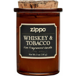 Zippo Αρωματικό Κερί Σόγιας σε Βάζο Whiskey & Tobacco 35 ωρών 7x11.4cm 141gr