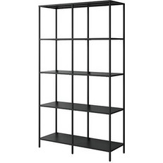 Ραφιέρα μεταλλική Nextdeco με 4 ράφια μαύρη Υ175x100x36εκ