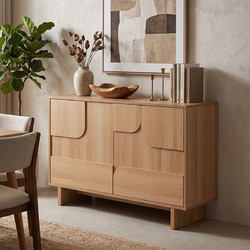 Μπουφές Jenfia pakoworld mdf σε φυσική απόχρωση 101,2x39x75,5εκ - PAKOWORLD