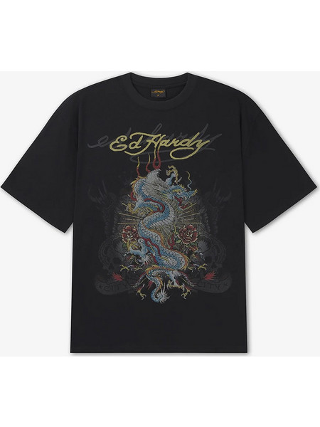 ED HARDY Men When I Cared Relaxed T-shirt - BLACK - ED6043