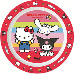 Hello Kitty And friends Πλαστικό πιάτο φαγητού για φούρνο μικροκυμάτων 22 cm