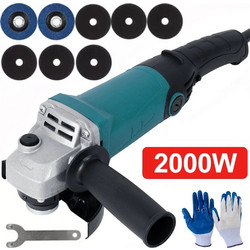Ηλεκτρικός Γωνιακός Τροχός 2000W O125mm (Περιλαμβάνει Σετ 8 Δίσκων, Γάντια & Αξεσουάρ)