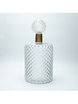 ΚΑΡΑΦΑ ΓΥΑΛΙΝΗ ΔΙΑΦΑΝΗ ΜΕ ΚΑΠΑΚΙ 38x17cm 819-01286 - Estheti - 819-01286