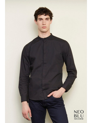 Ανδρικό πουκάμισο με γιακά μάο Bart Men - 03792 Neoblu Deep Black