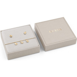 GUESS STEEL GOLDEN LOVE JUBS06078JWYGS Κουτάκι Με Χρυσό Βραχιόλι Και Σκουλαρίκια