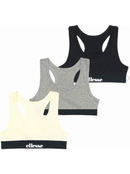 ELLESSE S4BA3120-940 ΣΕΤ ΠΑΙΔΙΚΟ ΜΠΟΥΣΤΑΚΙ CROP-TOP 3 ΤΕΜΑΧΙΩΝ ΓΙΑ ΚΟΡΙΤΣΙΑ ΜΑΥΡΟ-ΜΠΕΖ-ΓΚΡΙ