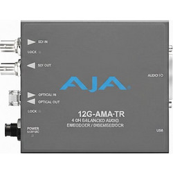 AJA 12G-AMA-TR Mini-Converter 12G-SDI, 4-κανάλια αναλογικός ισορροπημένος ενσωματωτής/αποεμβιβαστής ήχου με SFP LC