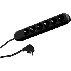 Bachmann SMART πολύπριζο 6x γειωμένες πρίζες (Schuko) μαύρο, καλώδιο 5 m