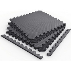 VIKING Δάπεδο προστασίας Puzzle 10 mm Μαύρο/Γκρι (4 Τεμάχια) - 107075