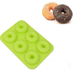 Aria Trade Φόρμα Ζαχαροπλαστικής Σιλικόνης για Donuts Πράσινο 27x17cm
