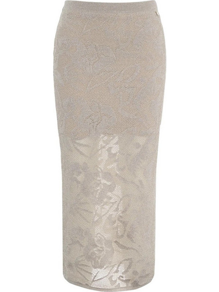 Liu Jo Knit Long Lame Φούστα Μπεζ