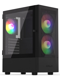 KRUX Vako Black Gaming Midi Tower Κουτί Υπολογιστή με Πλαϊνό Παράθυρο