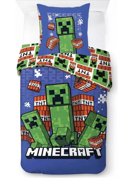 Σετ Παπλωματοθήκη Minecraft Survive 140*200 εκ. + Μαξιλαροθήκη 70*90εκ. (026230) 100% cotton