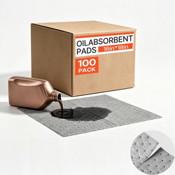 VEVOR Oil & Water Absorbent Pads, 41x46 cm 100-pack, Heavy-Duty Spill Absorbing Pads, Universal για βενζίνη/λάδι κινητήρα/νερό/ψυκτικό, ανθεκτικά πατάκια ελέγχου διαρροής PP για το εργοστάσιο Garage W