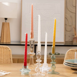 Atmosphera Διακοσμητικό Κερί Κηροπηγίου White Twist 25cm Σετ 4Τμχ