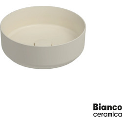 Bianco Focus Επικαθήμενος Νιπτήρας Μπάνιου Στρογγυλός Πορσελάνης 36cm Μπεζ 508-33036-311