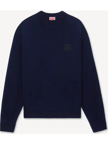 KENZO blue black 'KENZO Double K' πλεκτή μάλλινη μπλούζα