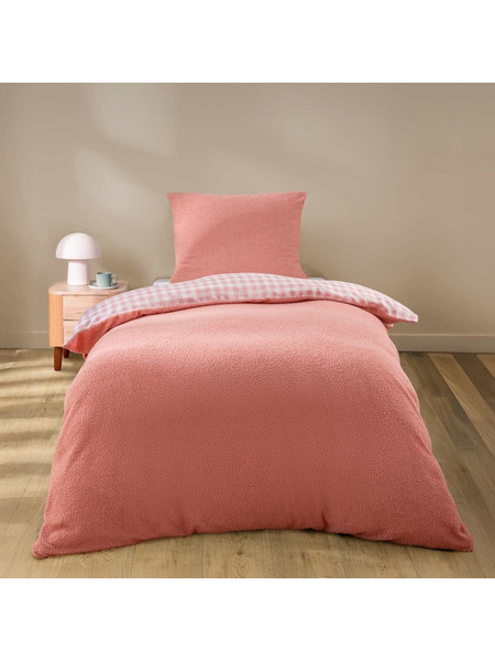 Παπλωματοθήκη Fleece Μονή (140x200) + Διακοσμητική Μαξιλαροθήκη Fleece L-C Pilou Pink 1645287