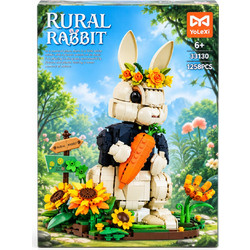 YoLeXi 33130 Rural Rabbit - Λευκό Κουνέλι με Ηλίανθους, Λουλούδια & Καρότο (1258 τμχ)