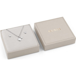 GUESS STEEL CRYSTAL LOVE JUBS06051JWRHT U Κουτάκι Με Ασημένιο Κολιέ Και Σκουλαρίκια