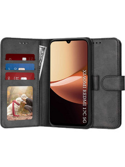Techsuit Diary Book Θήκη Βιβλίο Black (Xiaomi Redmi 17C 5G)