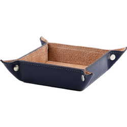 Exclusive leather valet tray Large size - Μπλε σκούρο