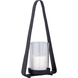 Luminous Φαναρι 49x14x23cm Αλουμινιο Μαυρο Γυαλι - Liberta