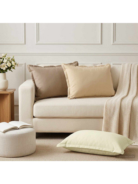 vidaXL Μαξιλάρι 2 τμχ. HOUTEN Κρεμ 50 x 80 cm Πολυεστέρας