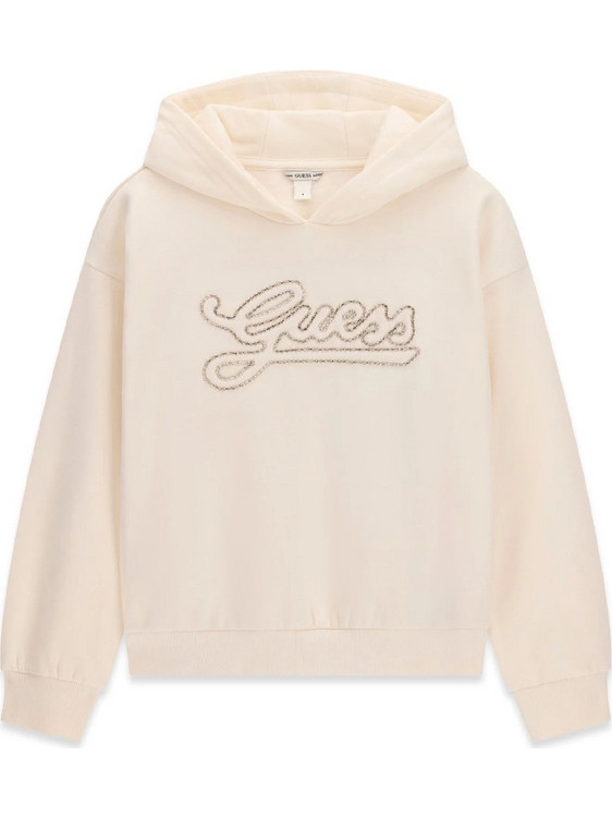 Guess Relaxed Regular Hooded LS Act Παιδικό Φούτερ με Κουκούλα Κρεμ J6BQ06K6091-G012