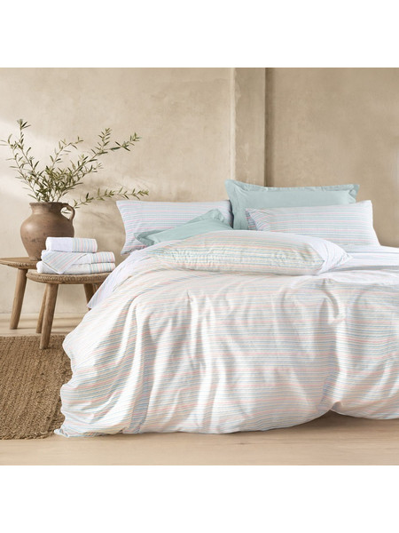 Κουβερλί Strappy (Σετ 3τμχ) Multi Ρυθμός Υπέρδιπλo 220x240cm Βαμβάκι