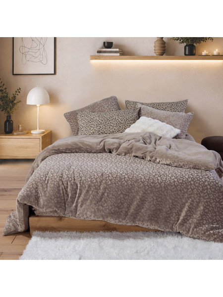 Σετ Παπλωματοθήκη Υπέρδιπλη Fleece Nef-Nef Homeware Wilden Greige 240x220