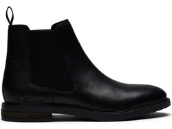 Clarks Jaxen Easy Ανδρικά Μποτάκια Δερμάτινα Μαύρα 26327365